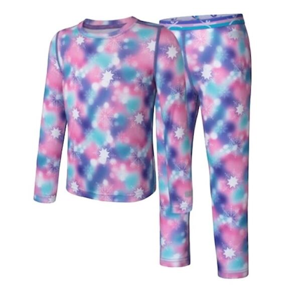 Terramar Free Ride 2.0 Heritage Midweight Thermal Base Layer 2 Piece Set Girls M - Picture 1 of 14